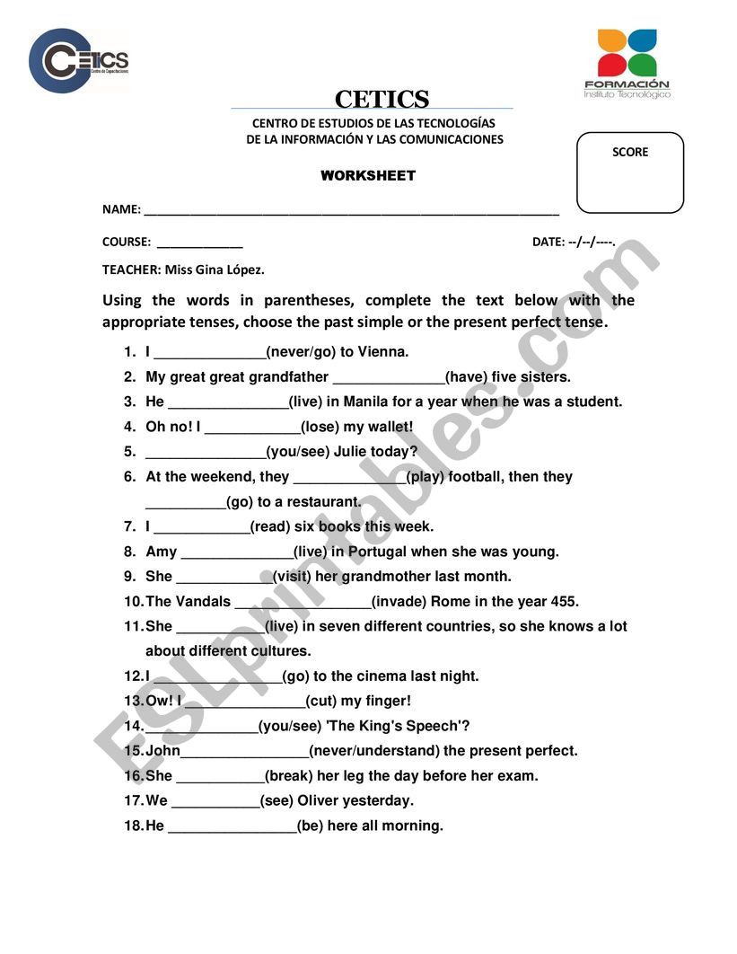 VOCABULARY worksheet