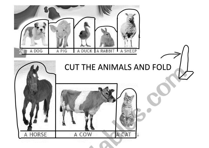 animals to cut worksheet