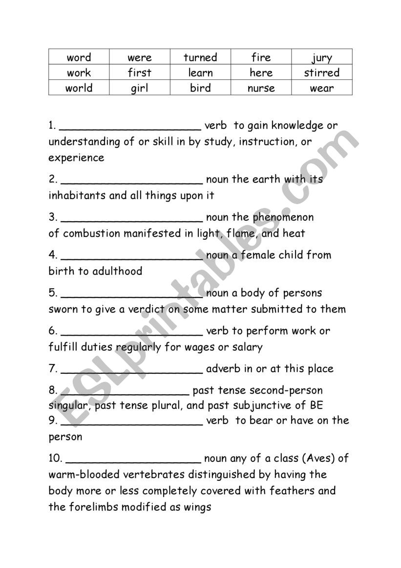 Spelling Words Definitions Grade 3 Week 21