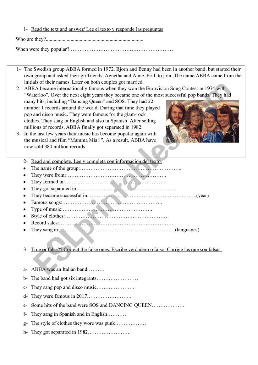 Music worksheet