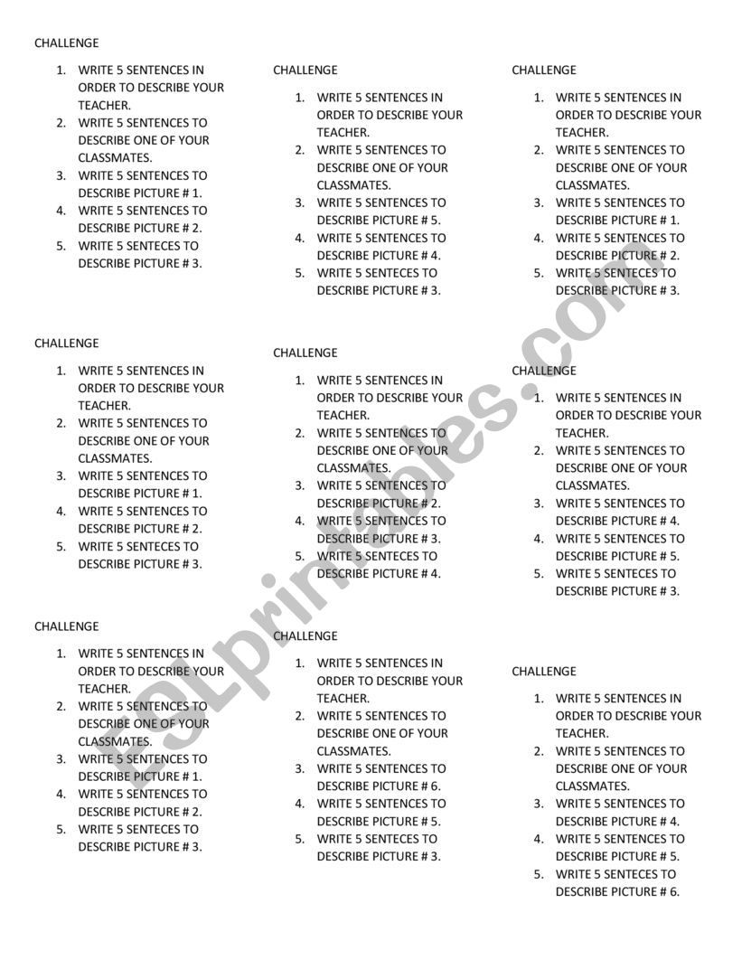 physical appareance worksheet