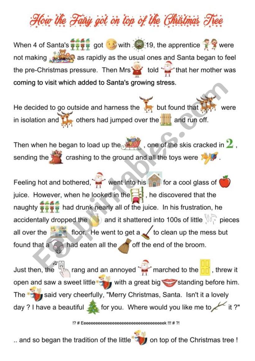 Christmas Fairy Story worksheet