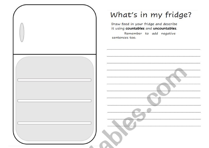 Whatï¿½s in my fridge? - ESL worksheet by Noe_mi