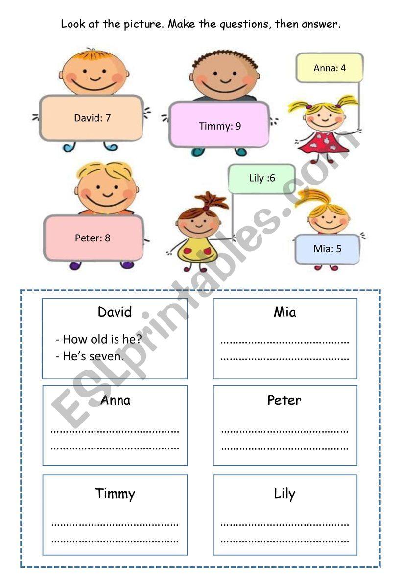 HOW OLD IS HE/SHE? - ESL worksheet by watermelon149