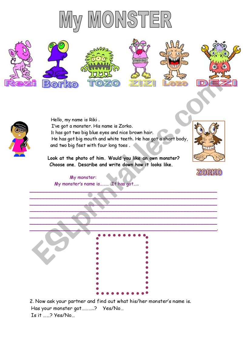 Have has monsters. Have got has got Monsters. My Monster Worksheet. Monster have got или has got. Описание монстра have got.