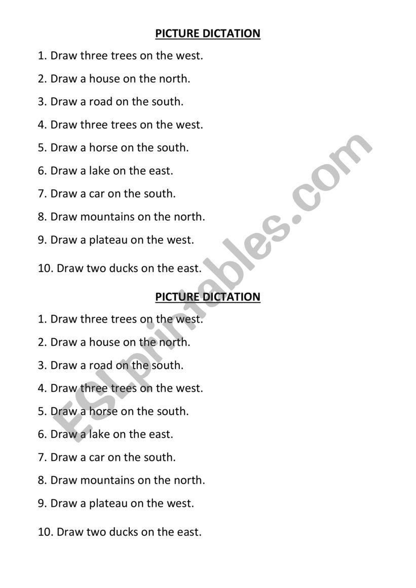 Compass directions worksheet