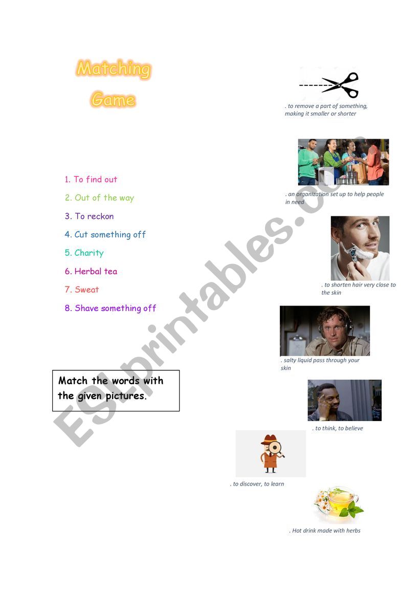Phrasal verbs vocabulary activity