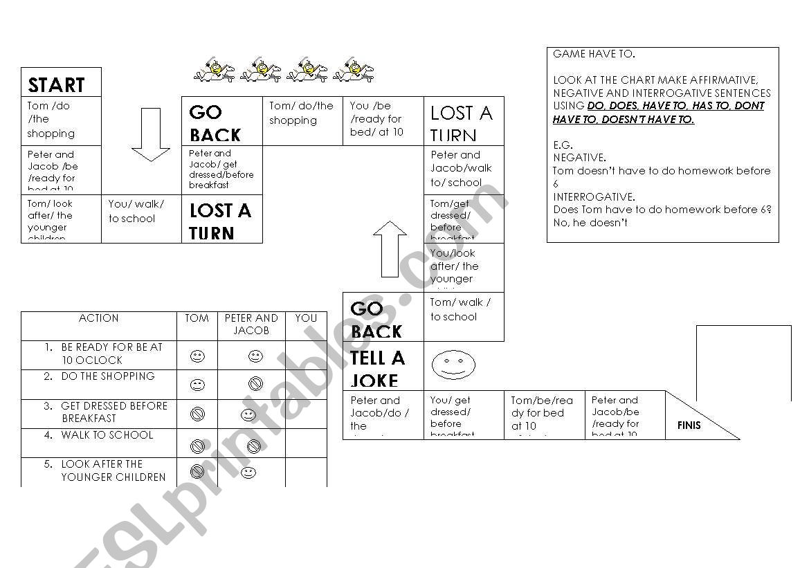 game have to worksheet