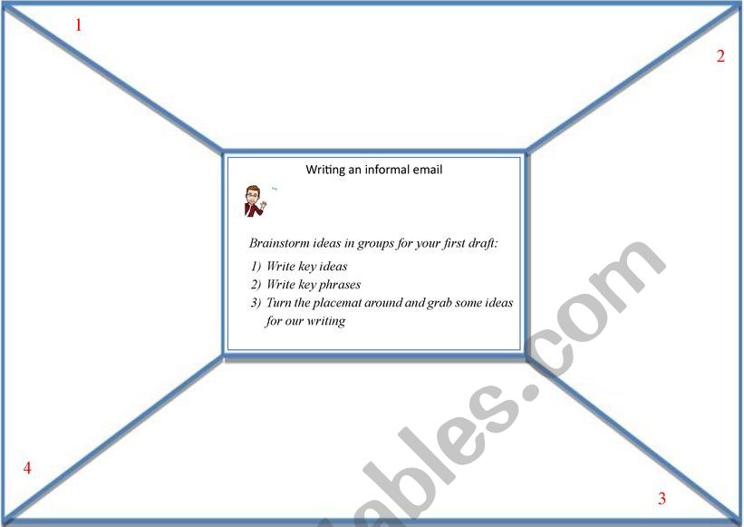 Brainstorm writing placemat worksheet