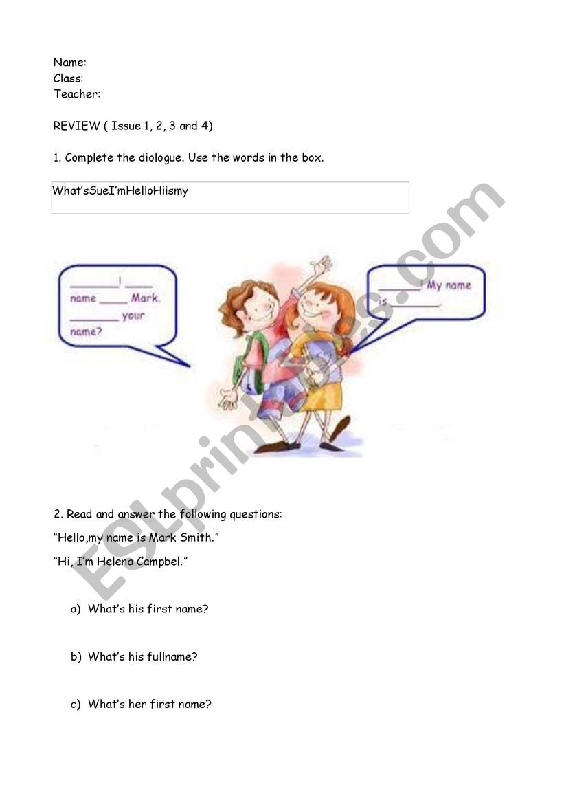 review 1 worksheet