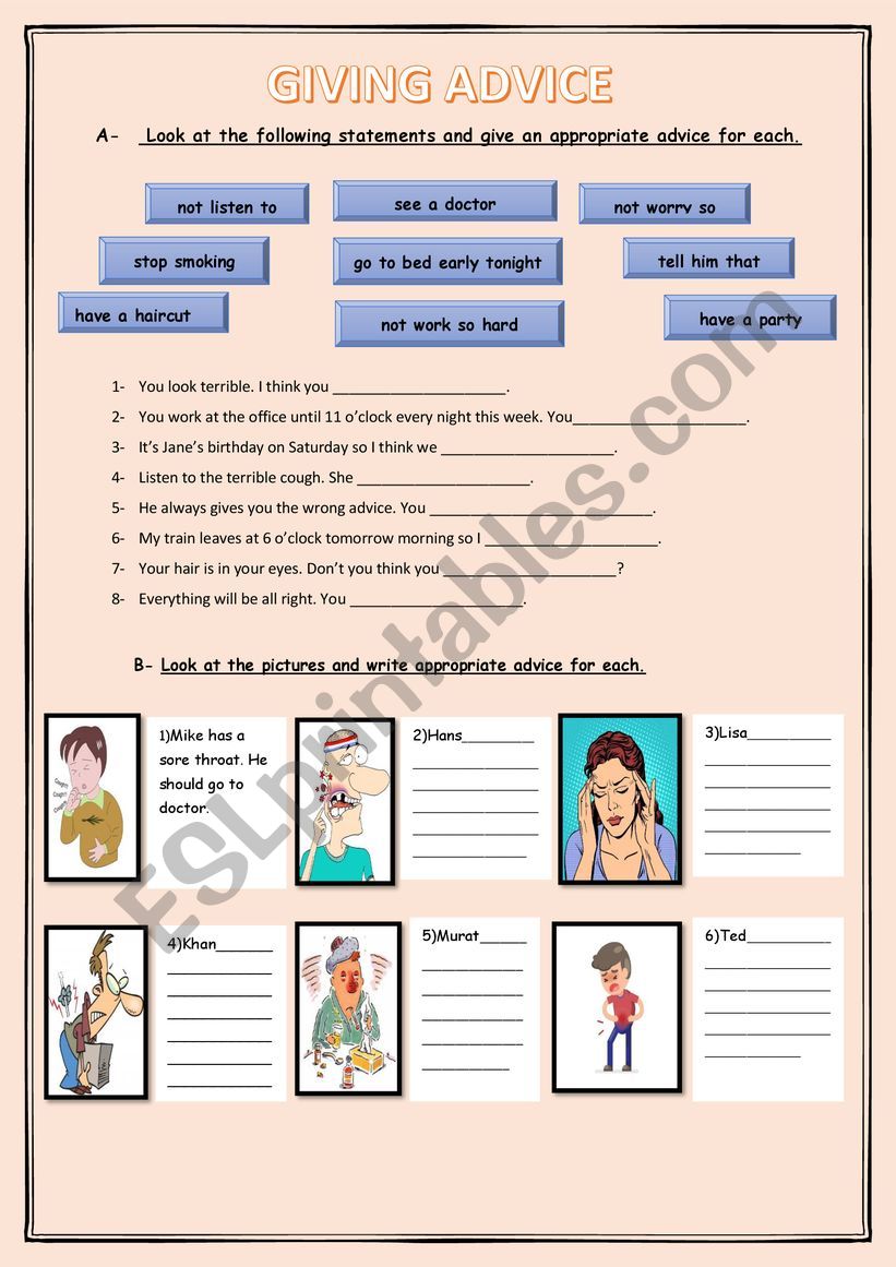 Health worksheet