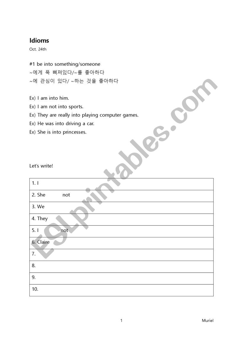 Idioms for kids - ESL worksheet by sweetderrick