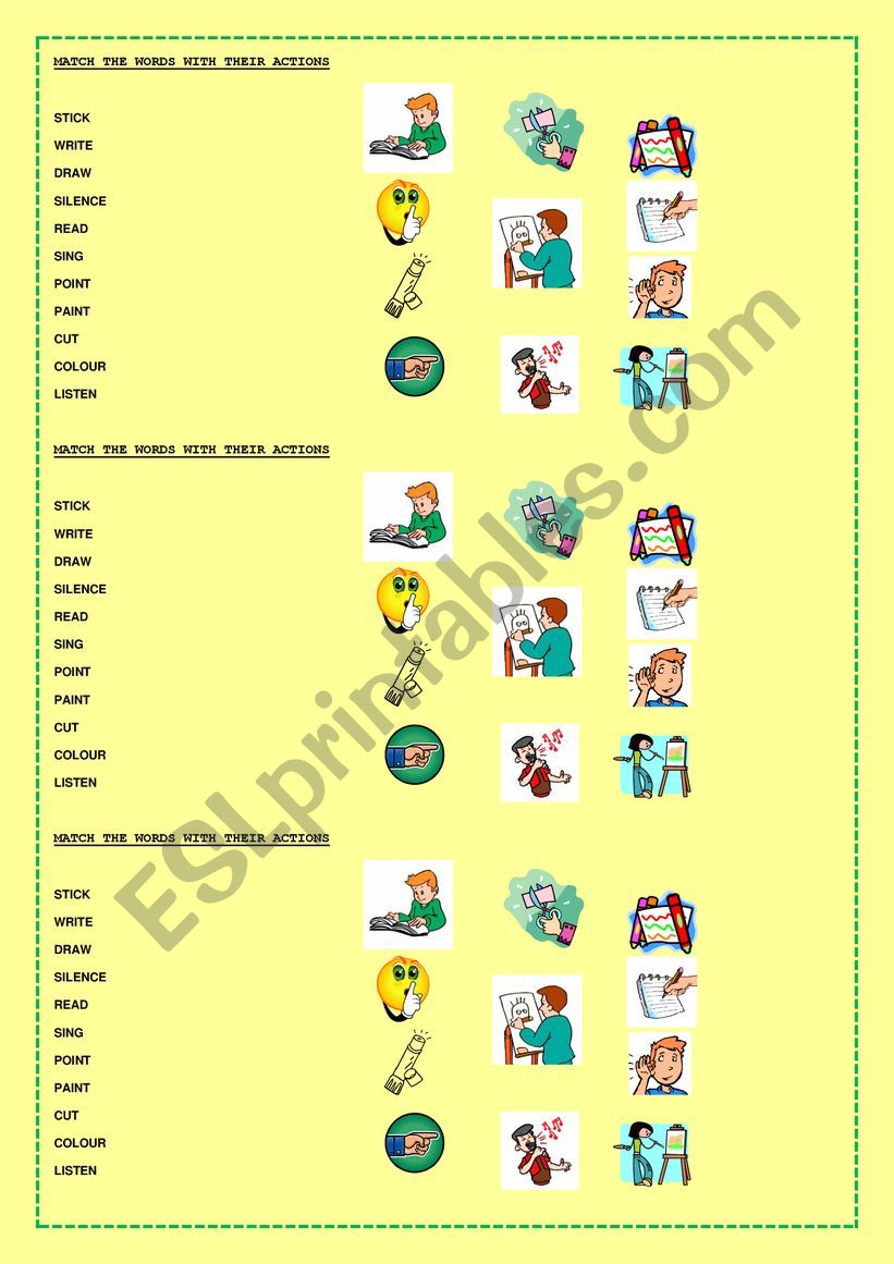 Actions worksheet