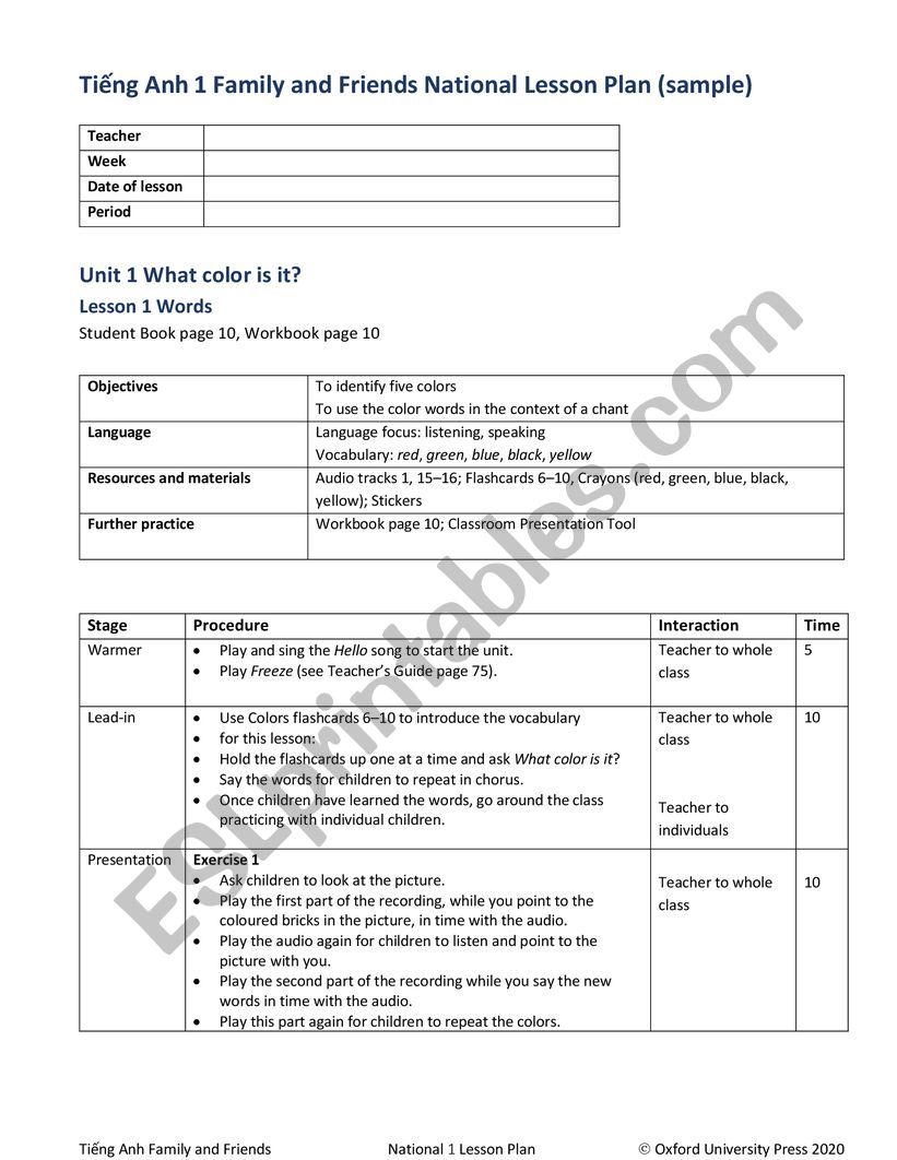 Family worksheet