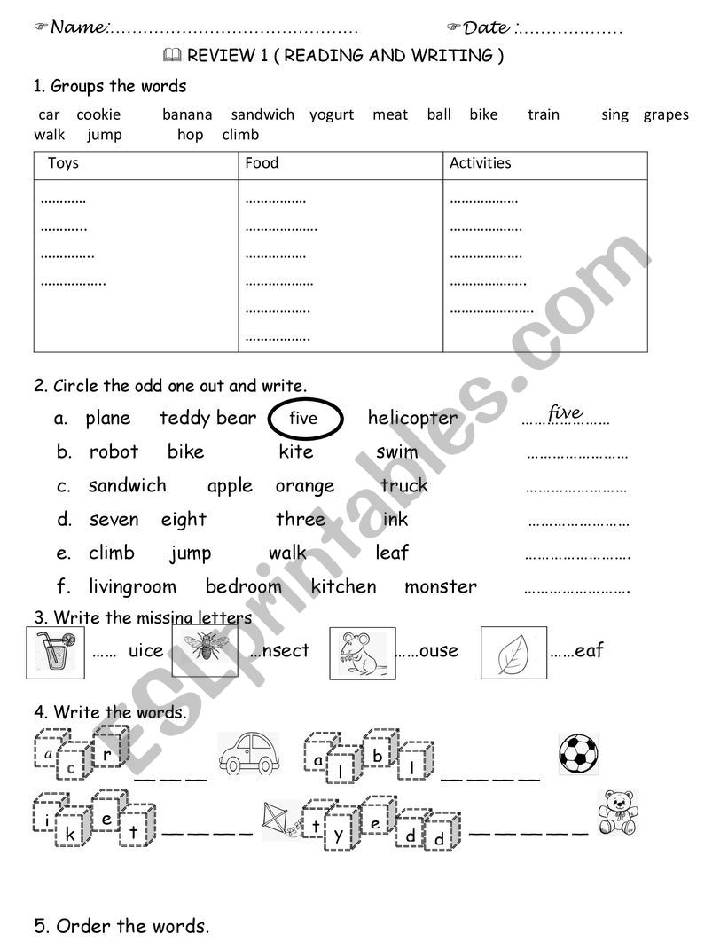 Grade 1  worksheet