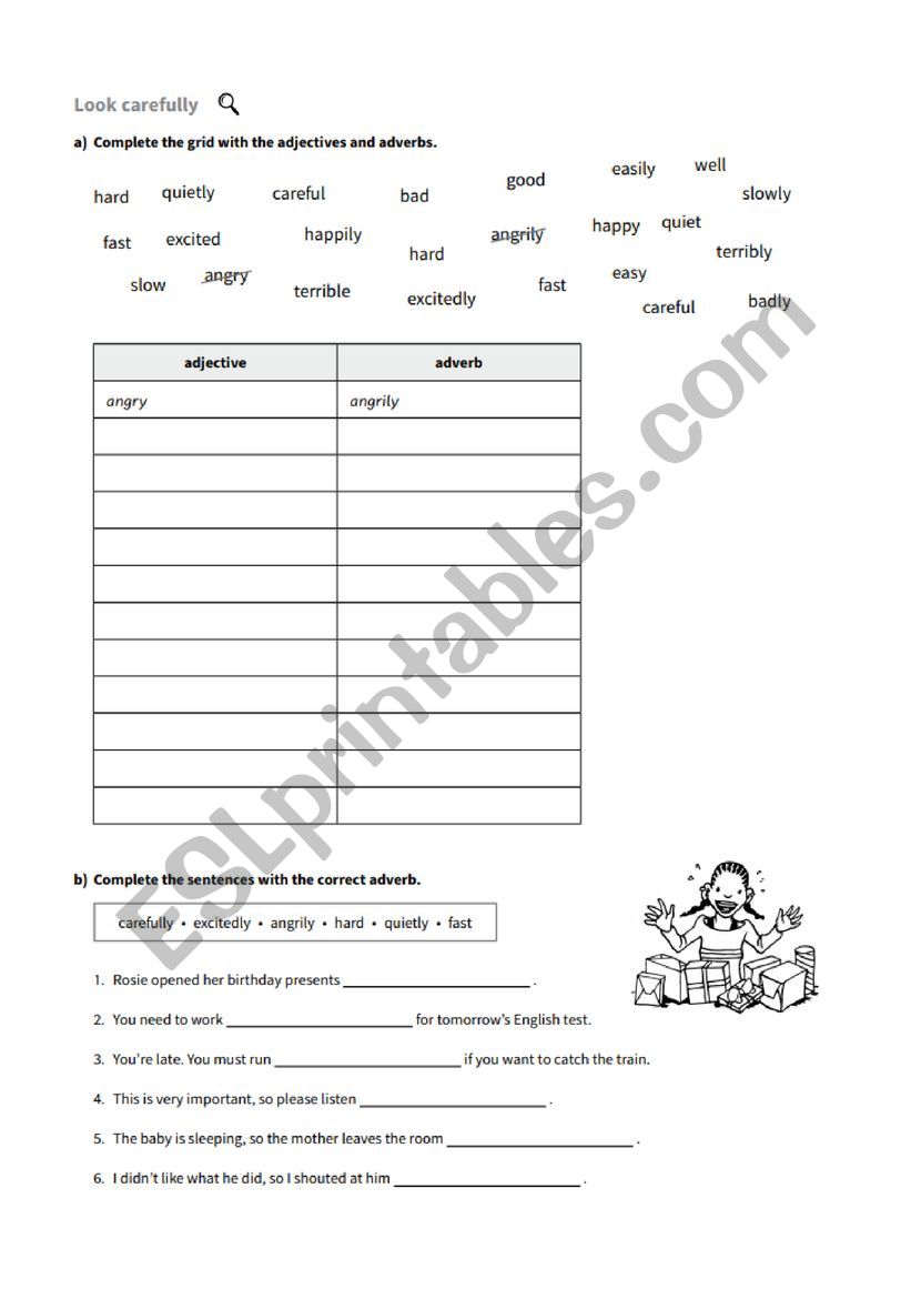 adverbs worksheet