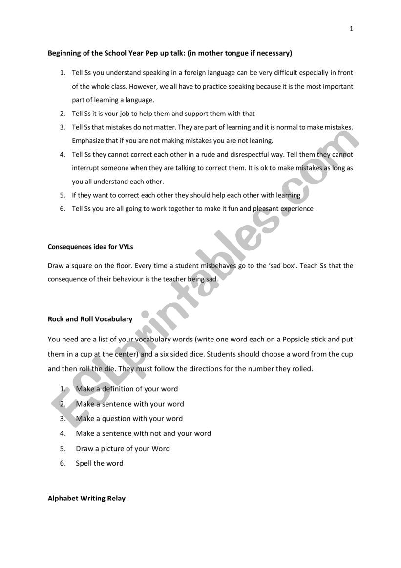 Vocabulary games  worksheet