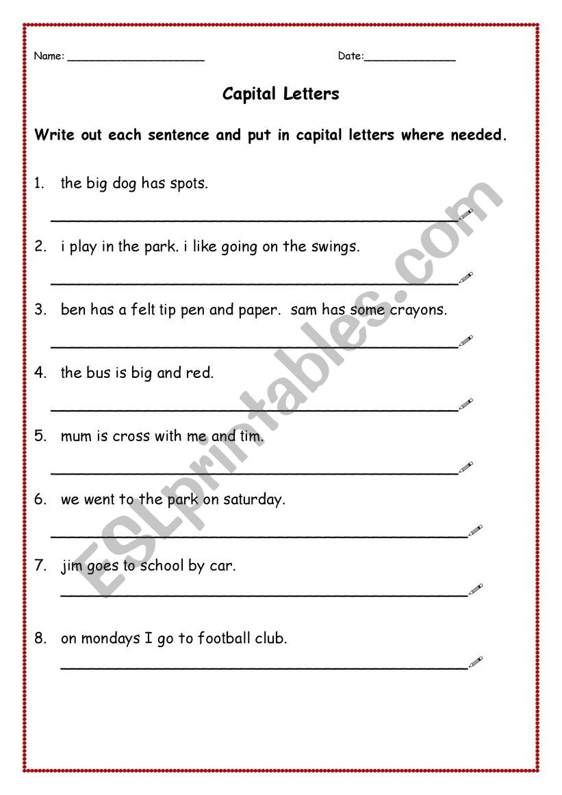 Grammar worksheet