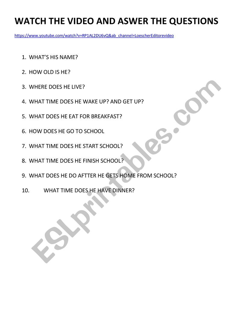 family worksheet