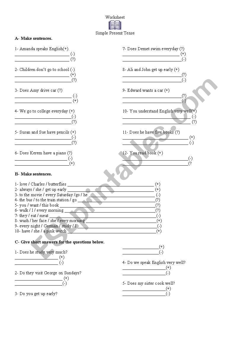 Present Simple worksheet