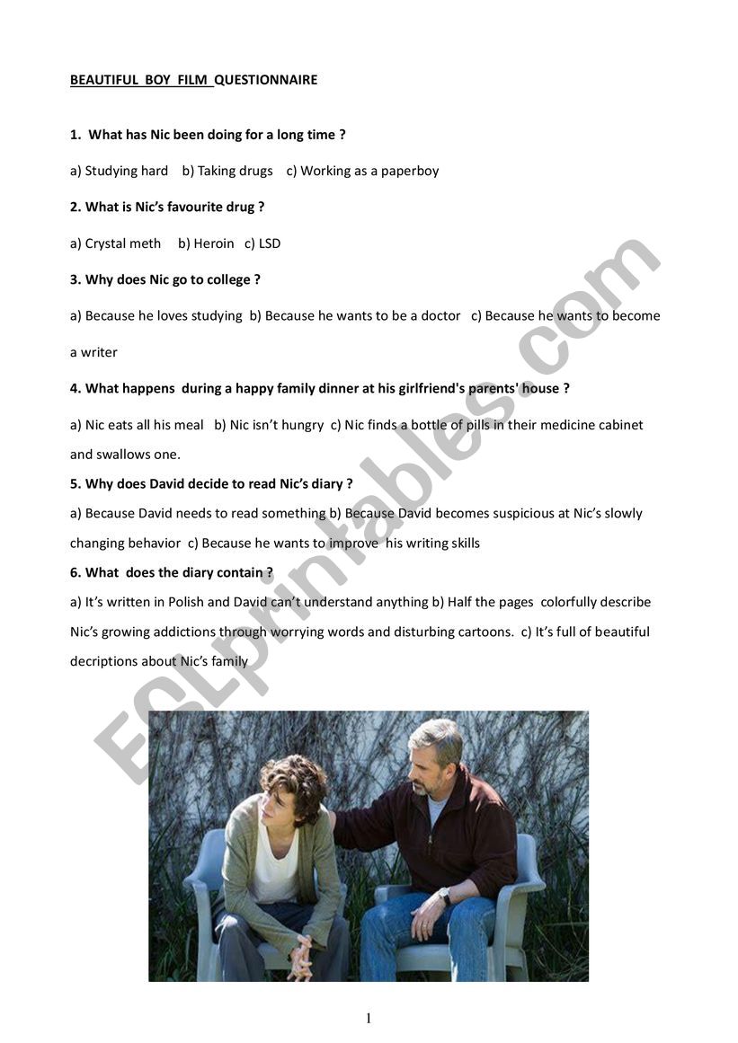 BEAUTIFUL BOY film QUESTIONNAIRE