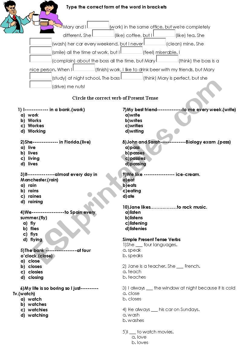 Simple Present Tense worksheet