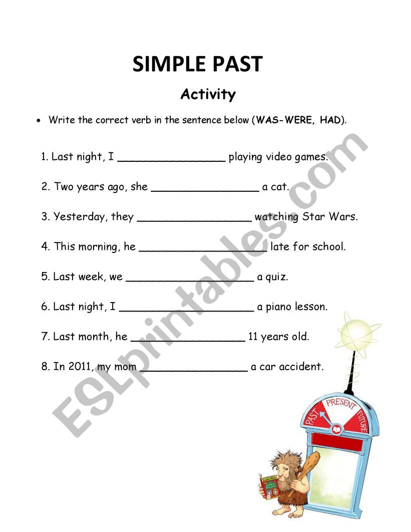 PAST TENSE worksheet