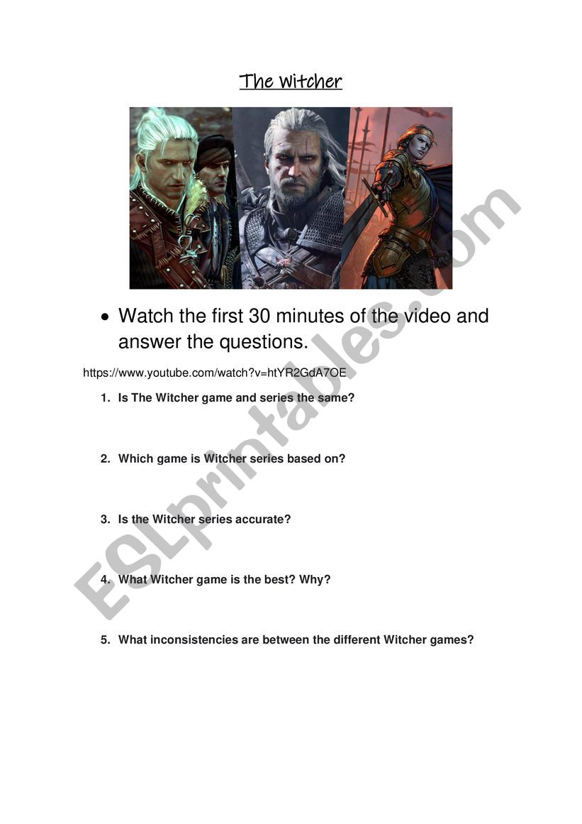 The Witcher videogame vs series
