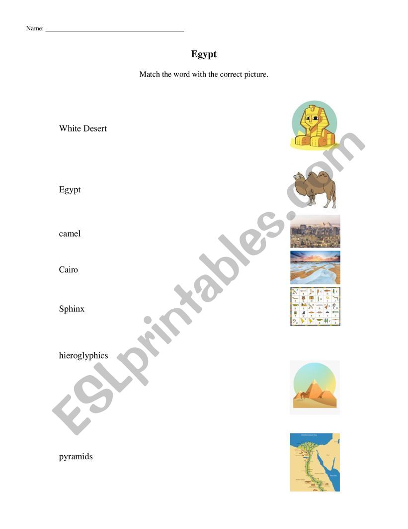 Egypt worksheet