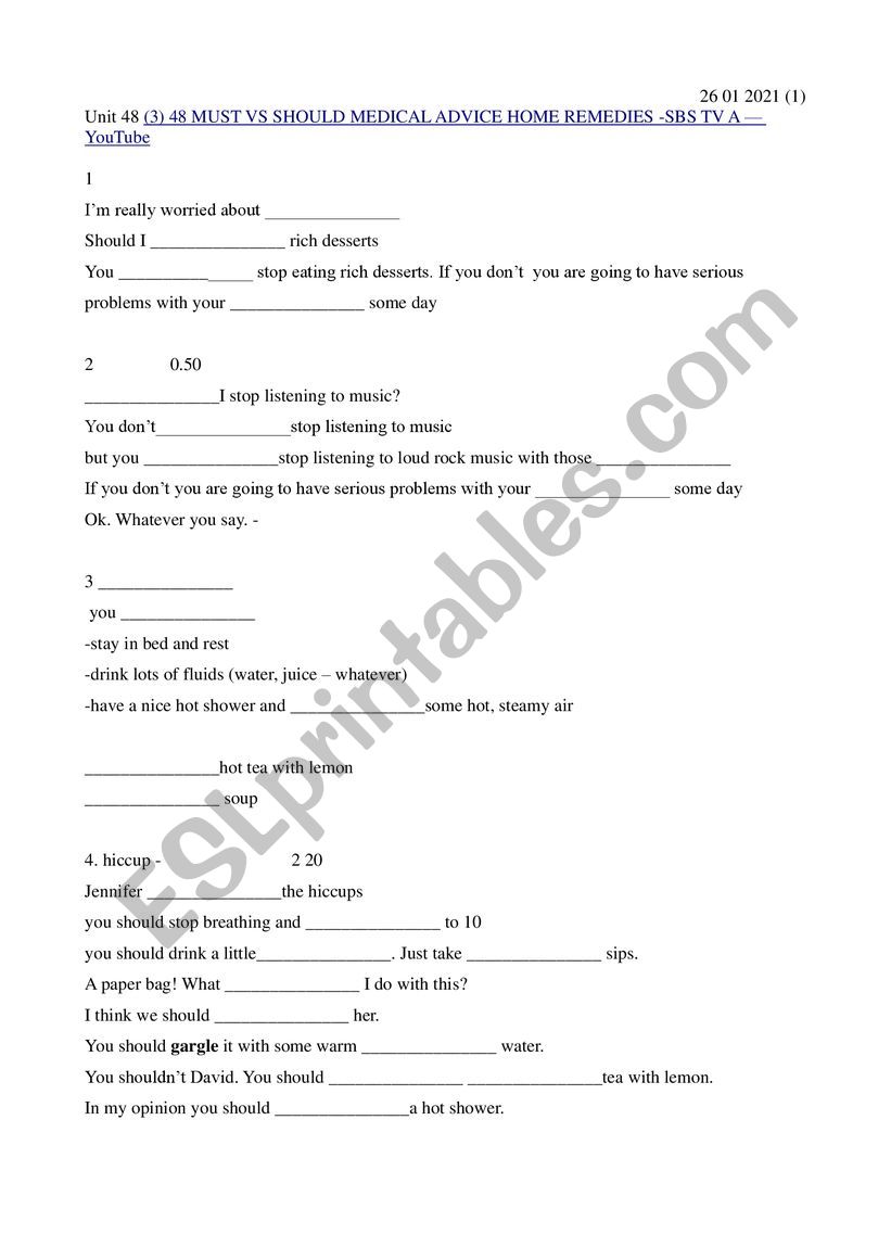 side by side 48 video worksheet