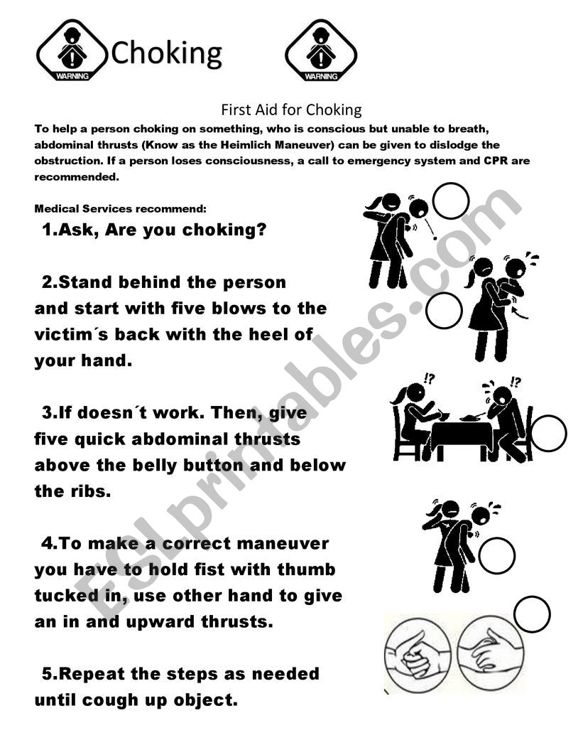 What to do in case of CHOKING?