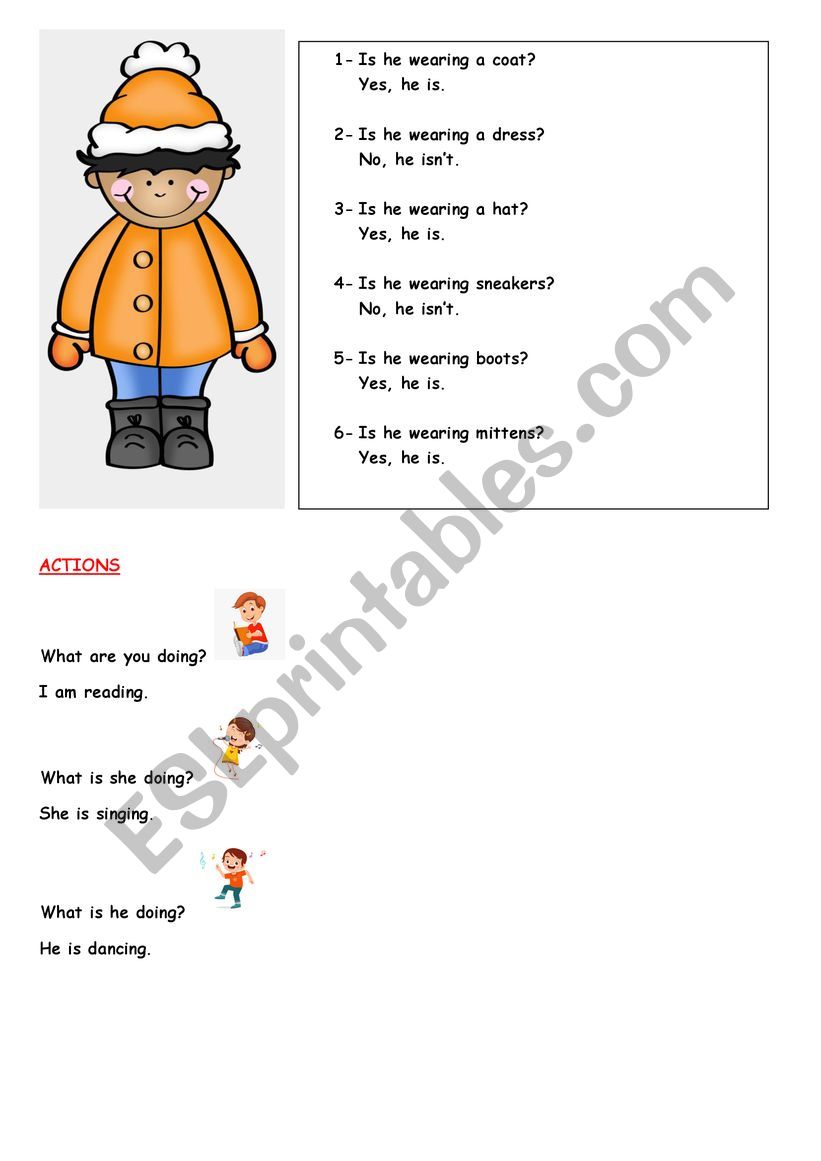 Present Continuous Questions worksheet