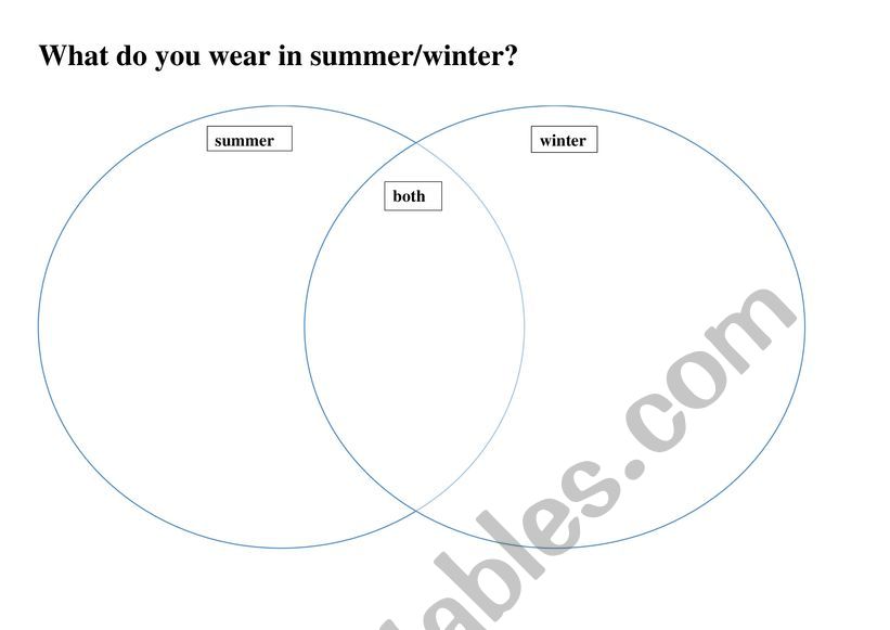 winter/summer clothes worksheet