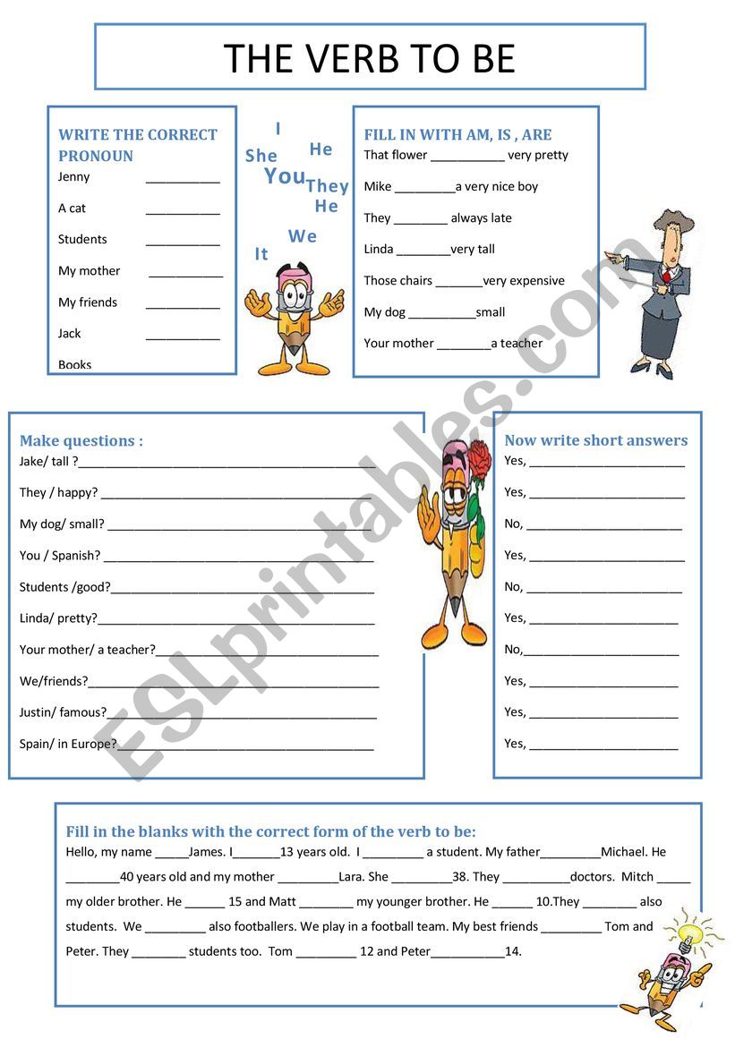 VERB TO BE worksheet