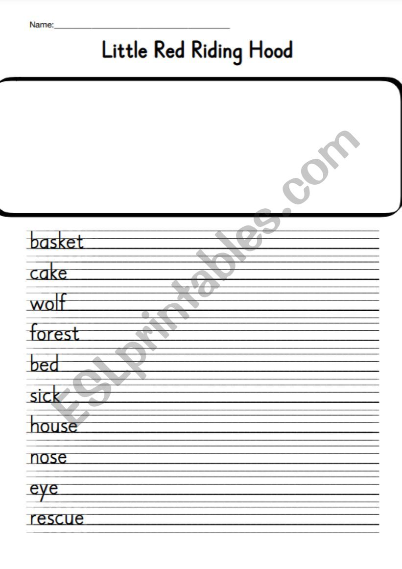 Little red riding hood worksheet