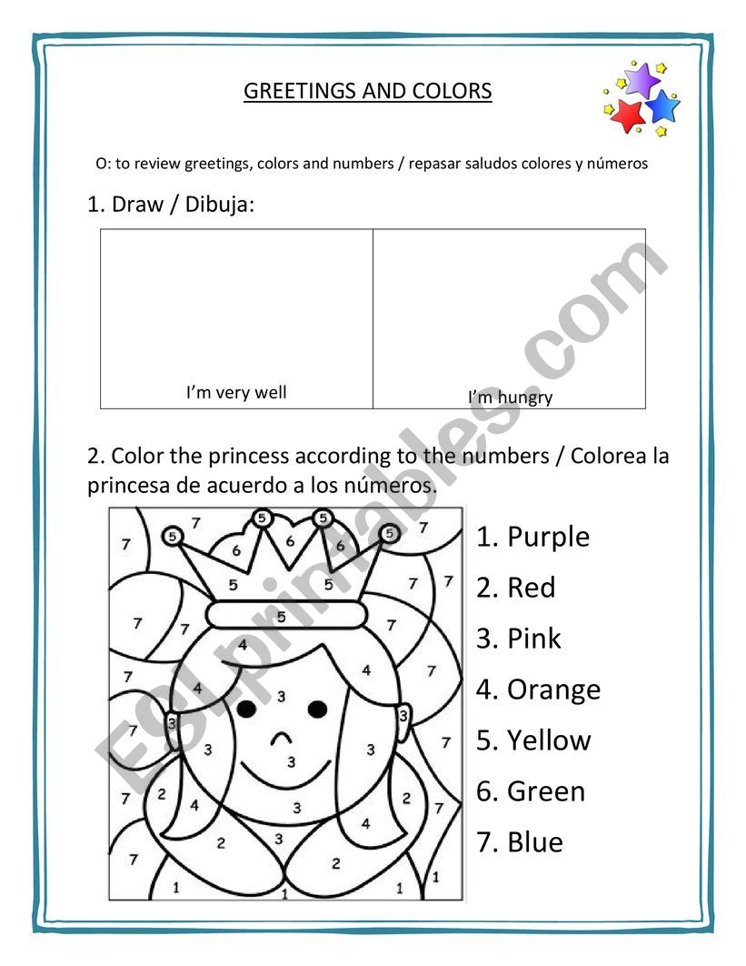 greetings and colors worksheet
