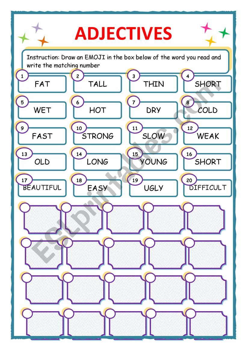 ADJECTIVES worksheet