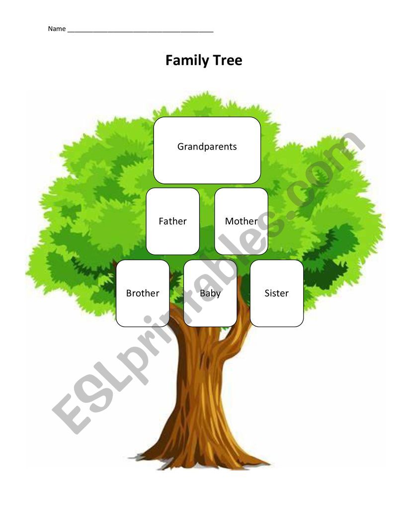 Family Tree (Cut and Paste) worksheet