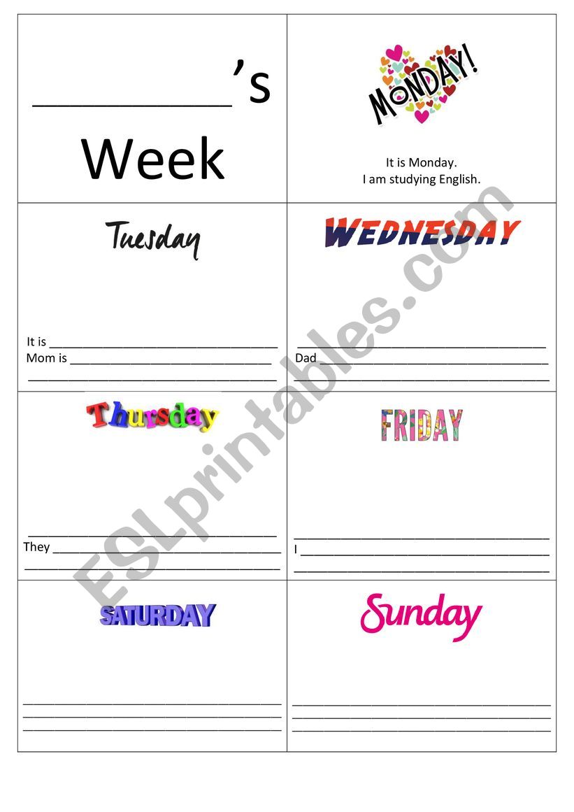 My Week  worksheet