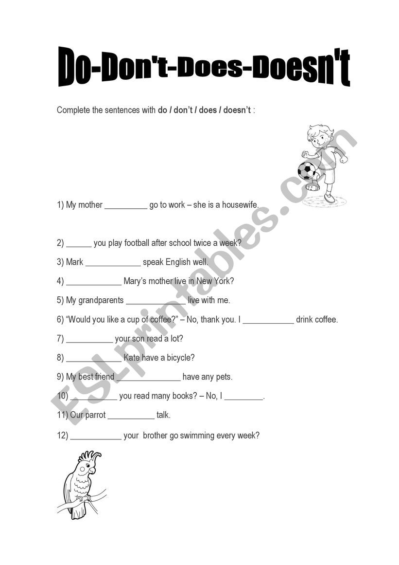 Present Simple worksheet for elementary students 
