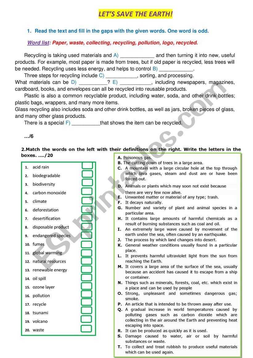 Grammar review worksheet