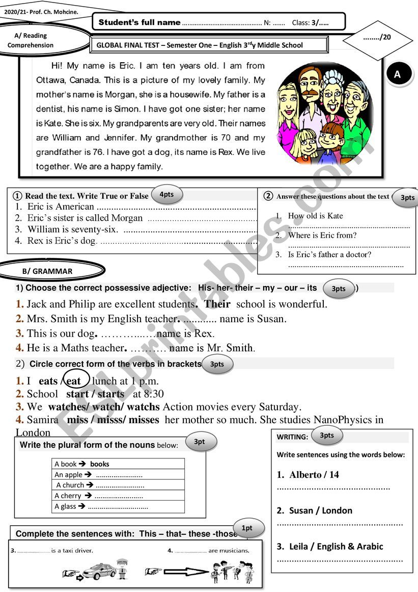 Global TEST FOCUS MIDDLE SCHOOL 