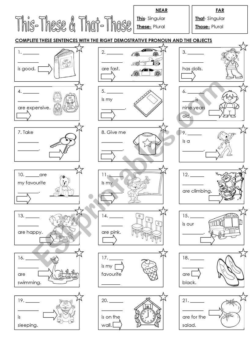 This/these & That/ those worksheet