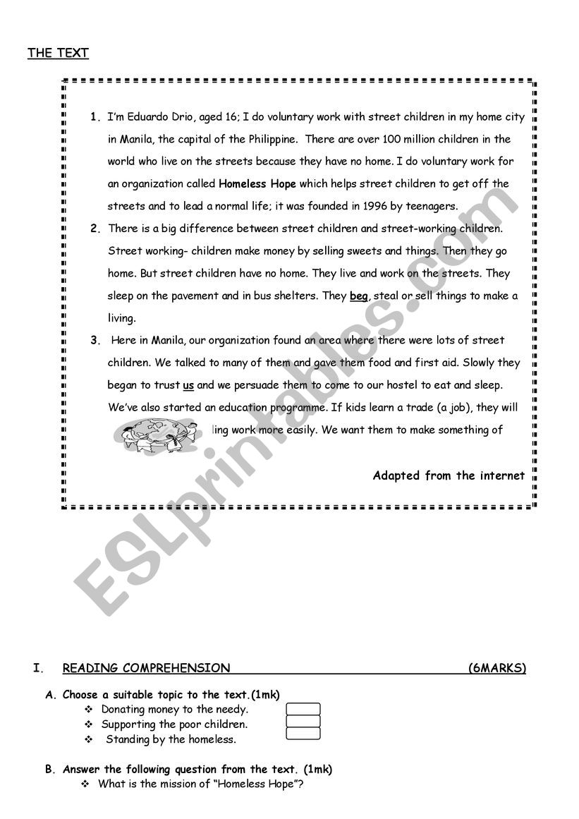 ciility worksheet