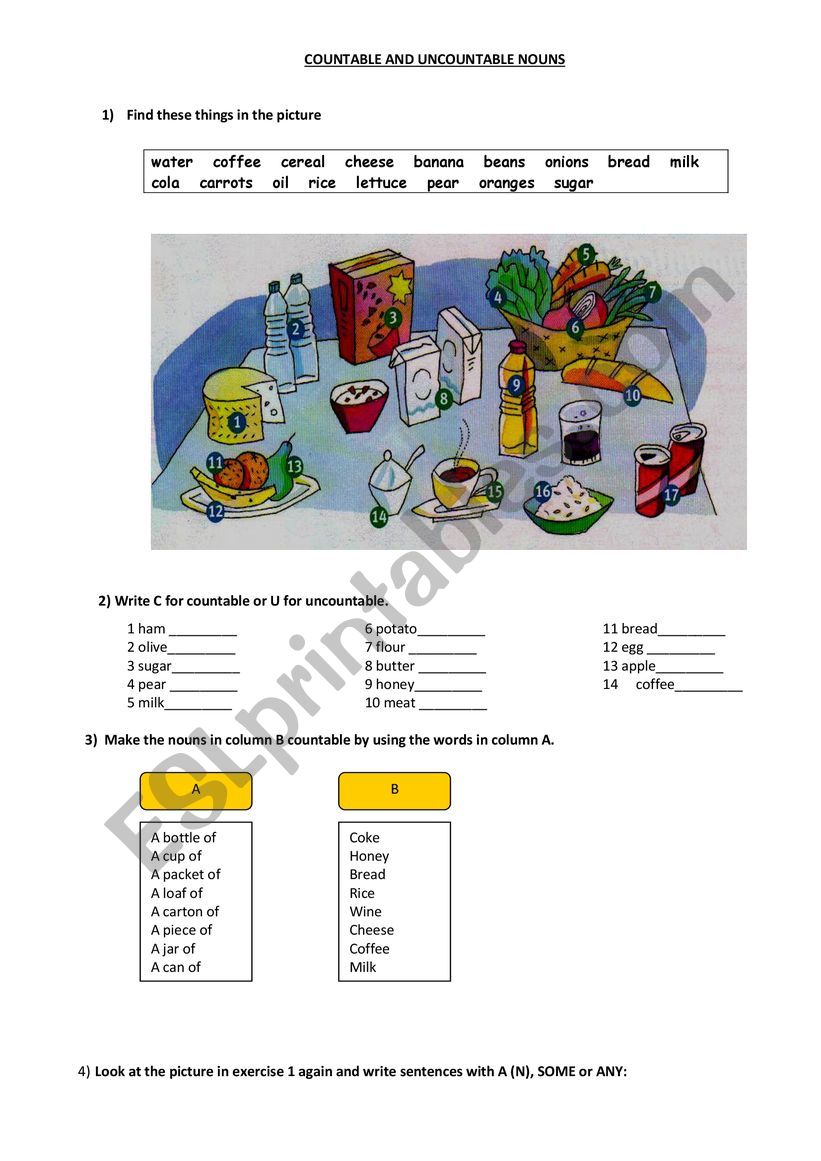 Countable and Uncountable Nouns