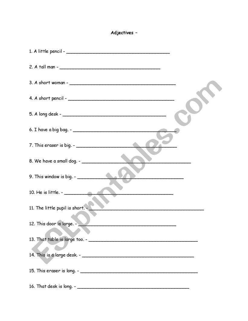 Adjectives  worksheet