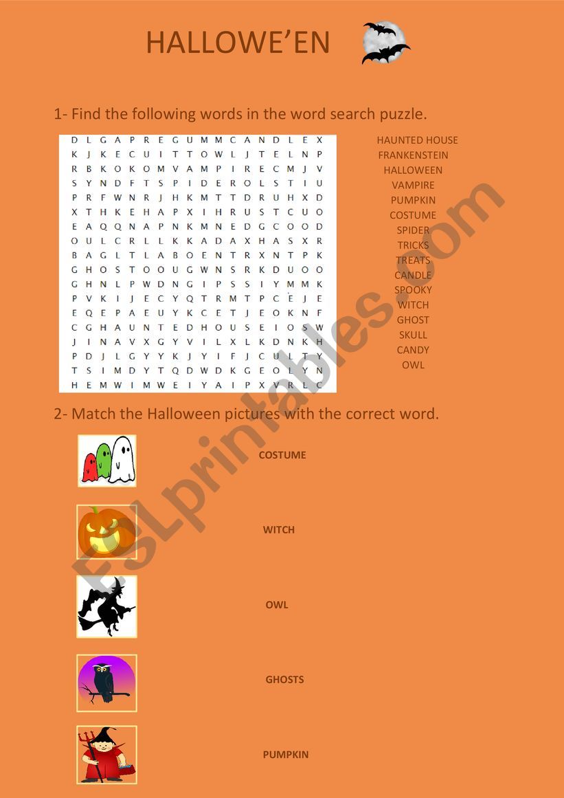 Halloween worksheet worksheet