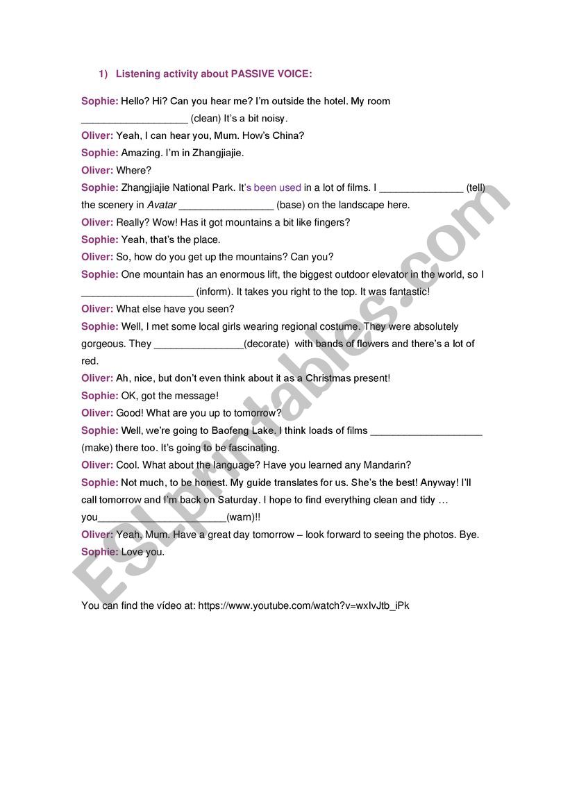 Passive Voice worksheet