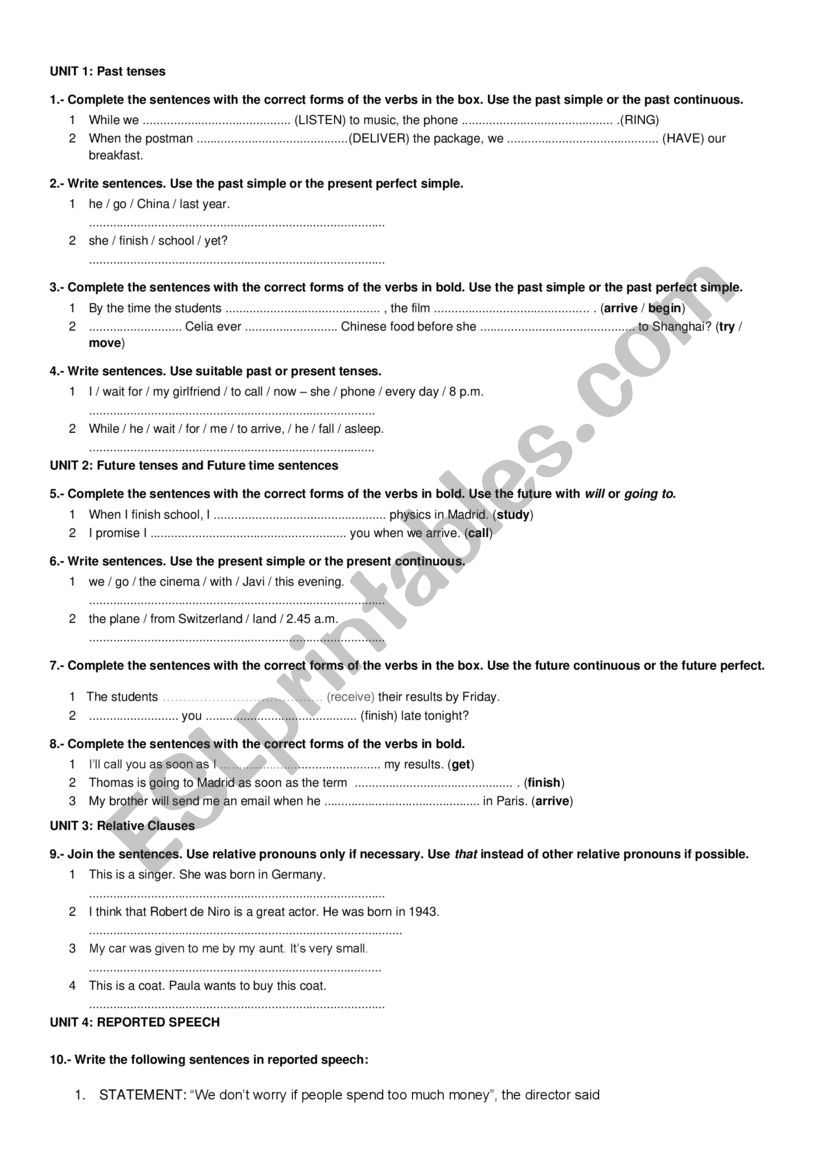 Final Revision 1 Bachiller - ESL worksheet by Himilce