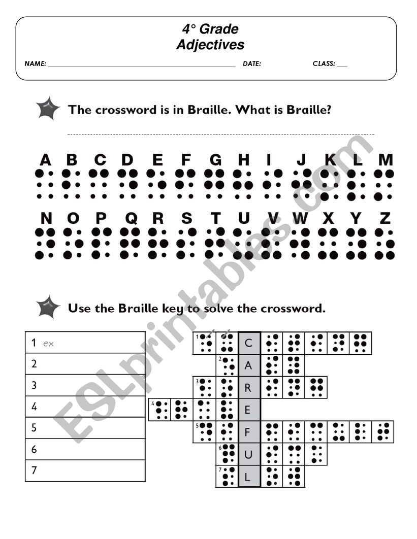 Adjectives worksheet